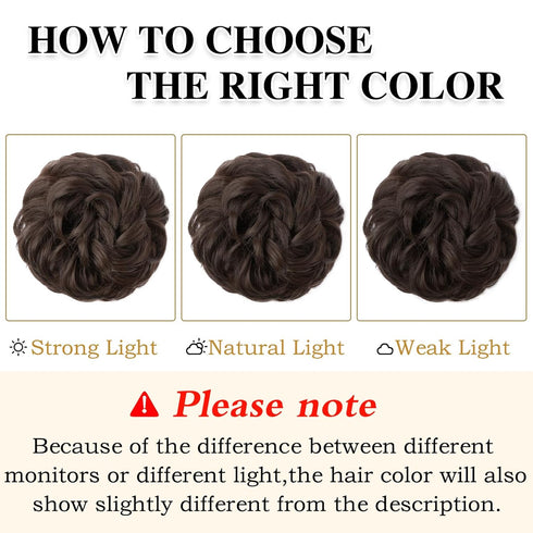 MORICA 1PCS Messy Hair Bun Scrunchies Extension, Curly Wavy Synthetic Chignon for Women