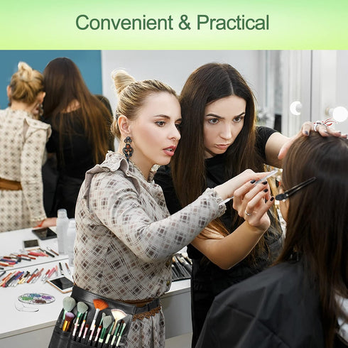 4 Pieces Makeup Artist Tools, Professional Cosmetic Brush Bag with Belt Strap and Clear Foundation Mixing Tray