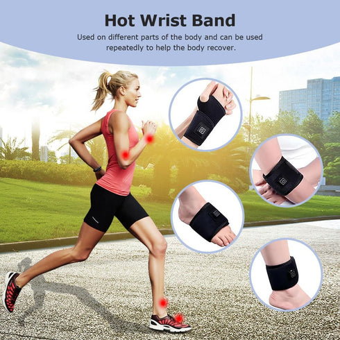 ITODA 3 Wrist Heating Pad USB Heated Wrist Wrap Brace Heat Levels Wrists Thumb Brace Hand Heating Pad for Pain Relief