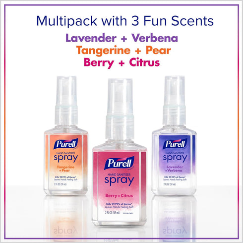 Pack, 2 oz (Pack 6) 2026-04-ECMP PURELL Hand Sanitizer Spray, Infused with Essential Oils, Scented Variety fl