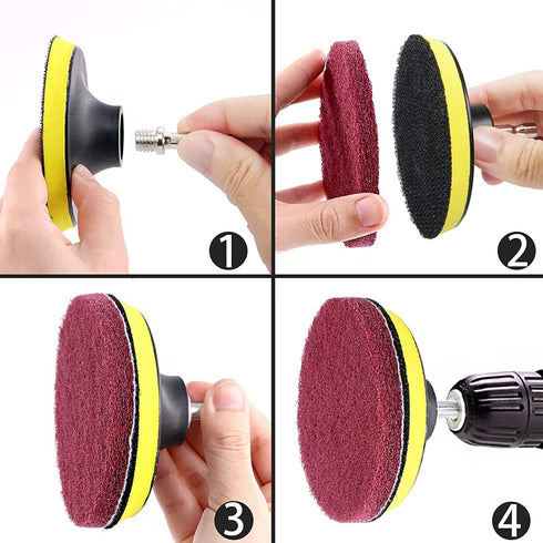 Auniwaig 1200-Grits 7 Inch Scrubber Scouring Pads, Multipurpose Drill Scuffing Disc, Hoop and Loop Surface Conditioning