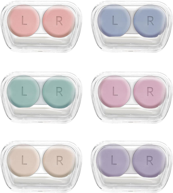 Vastsoon Contact Lens Case, Pack of 6 Portable Contact Solution Soaking Case
