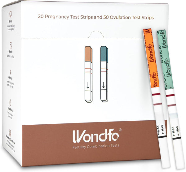 Wondfo 50 Ovulation Test Strips and 20 Pregnancy Test Strips Kit for Home Self-Checking