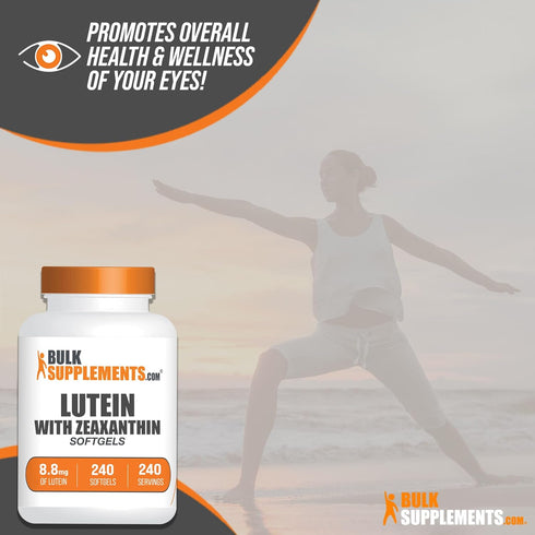 BulkSupplements.com Lutein with Zeaxanthin Softgels - Eye Vitamins, Gluten Free, 240 Softgels, 1 Softgel per Serving