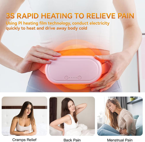 PVOGRT 4 4 Portable Electric Heating Pad for Period Cramps, Menstrual Heating Pads with Heat Levels and Vibrating Modes