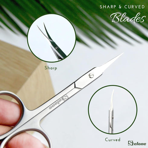 Premium Small Curved Cuticle Scissors, Stainless Steel Manicure & Beauty Scissor for Women