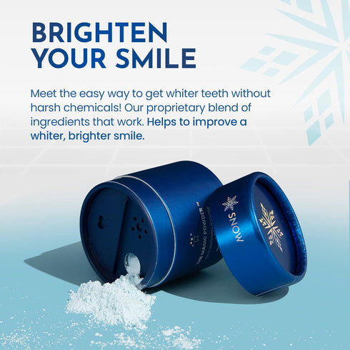 Snow Teeth Whitening Magic Powder - Teeth Whitening Kit Supplement, Adds Whitening Effects to Any Toothpaste, Oral Care Product with Calcium Carbonate for White Teeth, Lavender & Mint Flavor, 1.2-oz