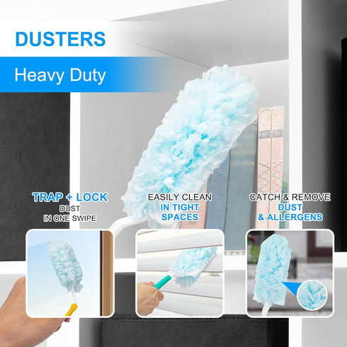KeFanta Duster Refills for Swiffer Dusters, Multi Surface 360 Heavy Duty Duster Refills & 1 Handle, Disposable Dusters for Cleaning (30 Count+1 Handle) by KeFanta
