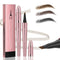 Magic Eyebrow Pencil, Waterproof Microblading Pen for Women, 4 Fork Tip for Natural-Looking Defined Brows (Dark Brown)