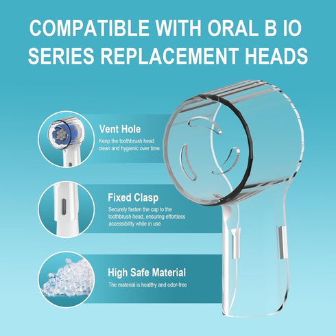 6 Pack Toothbrush Dustproof Cover for Oral B iO Ultimate Clean Gentle Care Replacement Heads and iO Series 3 4 5 6 7 7G