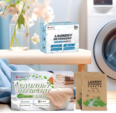 Orighty Laundry Detergent Sheets, 60 Count, Fresh Linen Scent, Eco-Friendly, 120 Loads