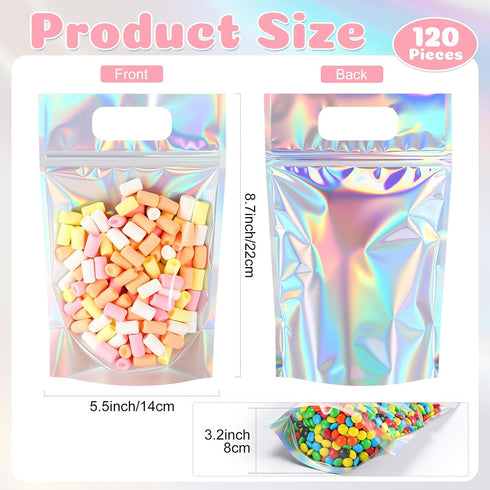 Sinload 120 5.5 8.7 Inch Pcs Plastic Gift Bag Bulk x Resealable Party Goodie Bag with Clear Window Color Favor Pouch