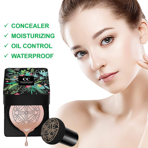 Mushroom Head Air Cushion & BB Cream CC Cream Liquid Foundation Concealer for Lasting, Moisturizing Makeup Base