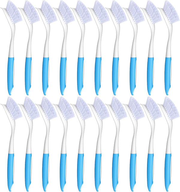 Meyeyaia 20pcs Blue Kitchen Dish Brush Bulk with 11 Inch Anti Slip Handle,