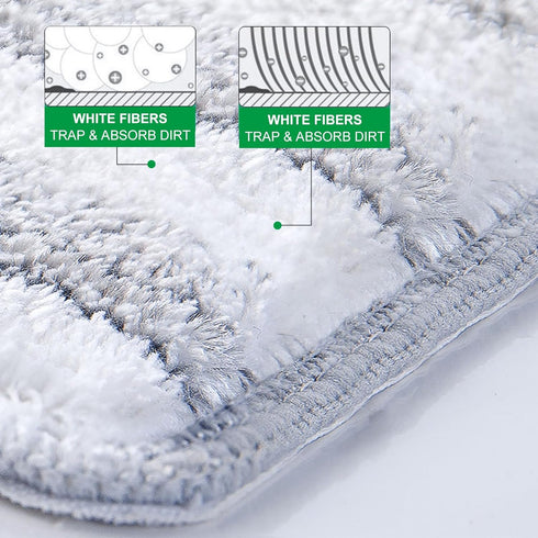 Flat Mop Pads, 5 Pack 13" x 4.9" Microfiber Mop Head Replacement Pads, Washable Squeeze Cleaning Mop Heads