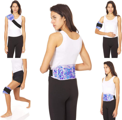 FOMI Care Premium Hot Cold Gel Bead Ice Packs | 2 Pack | Cool Compress for Back, Shoulder, Knee, Pain Relief