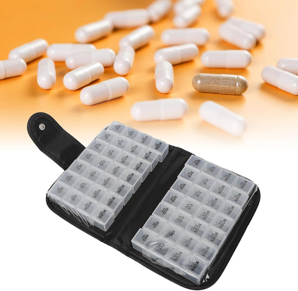 Zoeyilan 14 Pcs Weekly Monthly Pill Organizer, Big Compartment Pill Case, 7 Day