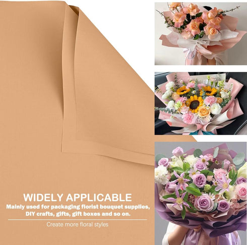 YOLUFER 20 Sheets Flower Wrapping Paper, Waterproof Floral Bouquet Wrapping Paper for DIY Crafts (22.8x22.8 Inch) Dark