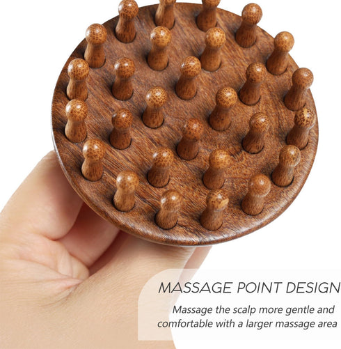 iunxkmi Wooden Scalp Massage Comb - Sandalwood Head Massager Tool, Gua Sha Brush for Women Men Hair Growth Body Massage