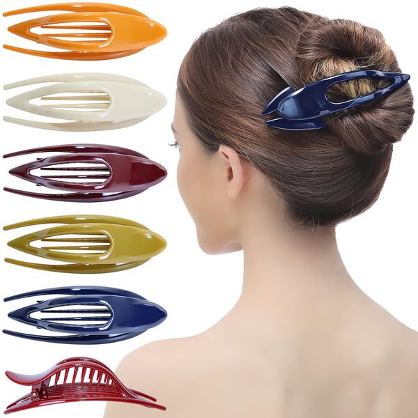 RC ROCHE ORNAMENT 6 Pcs French Concord Hair Clip, No Slip Strong Grip Hold for Women, Medium Classic Multicolor