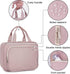 Narwey Hanging Toiletry Bag for Women, Travel Makeup Organizer for Cosmetics and Essentials (Dusty Rose, Medium)