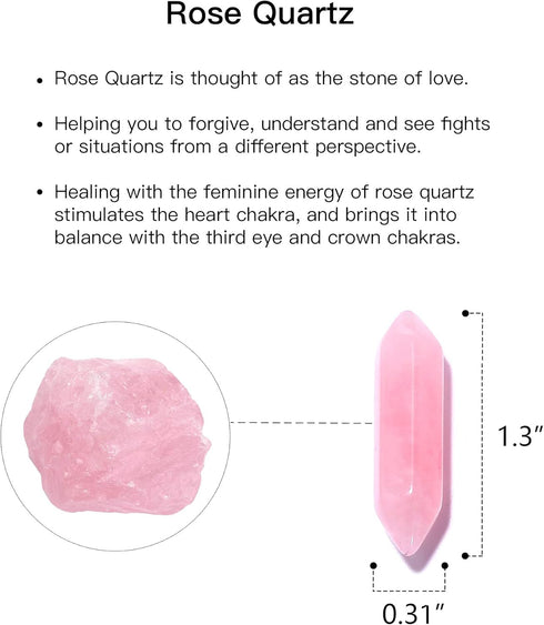 Rose Quartz Crystal 10 PCS Hexagonal Healing Reiki Stone Pendant for Jewelry Making