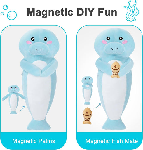 Heating Pad Stuffed Animal Manatee, Cute Heating Pad for Period Cramps, USB Powered Electric Heating Pad Plush Toy