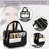 Chenille Letter Clear Makeup Bag, Preppy Cosmetic Bag with Zipper, Waterproof Travel Toiletry Bag for Women and Girls