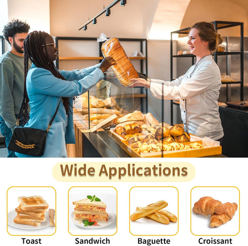Reastar 60 100 Bread Bags with Ties, Clear Bread Bags for Homemade Bread and Ties, Adjustable Reusable Plastic Bread