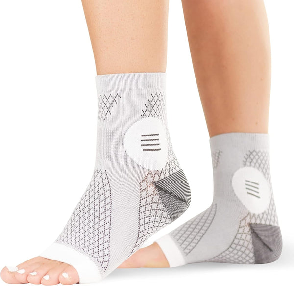 BraceAbility Neuropathy Socks for Women and Men, Toeless Compression Foot Socks for Peripheral Neuropathy, Diabetic,