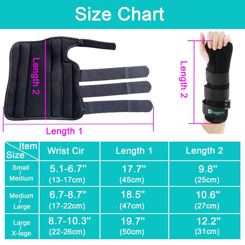 TANDCF Adjustable Night Time Forearm Immobilizer Brace Splints, Unisex Forearm and Wrist Support Splint Brace for