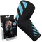Physix Gear Workout Elbow Sleeves, Compression for Weightlifting, Tendonitis, Bursitis, Blue/Black, S