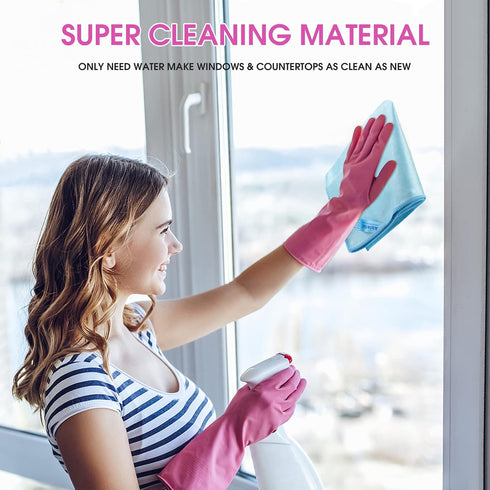 Package Ablethe Window Cleaning Cloth & Enviro Cloth Basic - Streak Free Cleaning Rags, Microfiber Cleaning Cloth