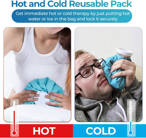 Ice Pack for Injuries Reusable: Ohuhu 3 Packs Ice Cold Packs for Hot & Cold Therapy Pain Relief (Light Blue)