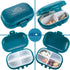 Daily Pill Organizer - (Pack of 2) Small AM PM Pill Organizer, Cute 4 Compartment Case Box