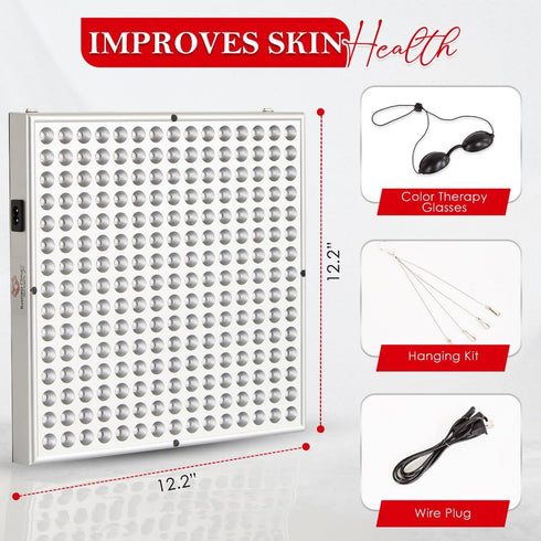 LED Red Light Therapy for Face and Body - 45W LED Panel for Skin Care, Hair Growth, Pain Relief of Muscles