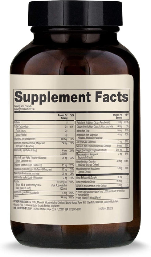 Dr. Mercola Chewable Multivitamin for Kids - 30 Servings, Natural Orange Flavor, 60 Tablets