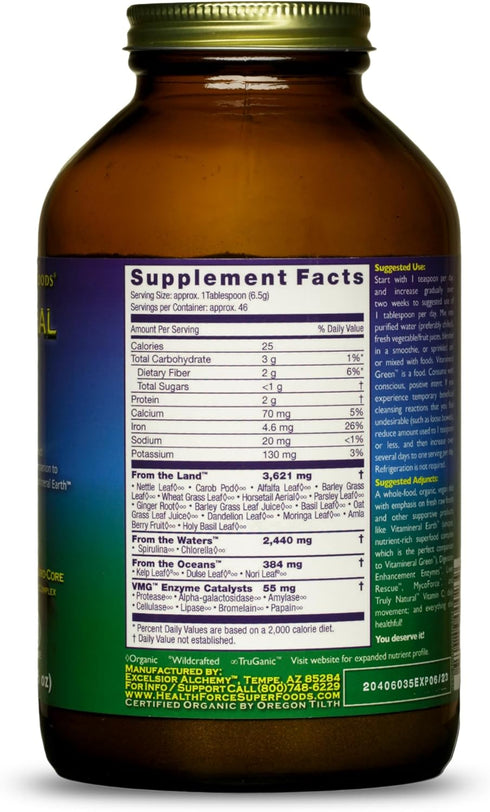 HealthForce SuperFoods Vitamineral Green, Mineral Supplement for Immune & Thyroid Support, Gluten-Free & Vegan