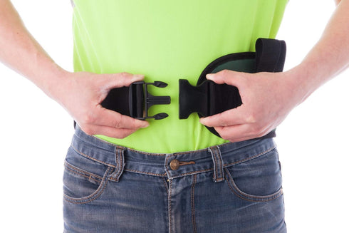COW&COW Padded Gait Belt with 4 Handles, Quick Release Buckle, 5.5 inches (Black, Large)