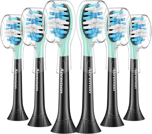 Aoremon Replacement Brush Heads for ExpertClean, ProtectiveClean 4100 5100 6100, 6 Pack, Black