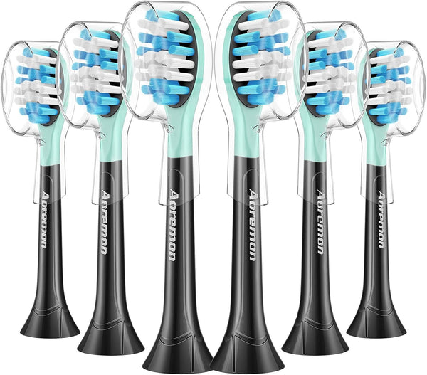 Aoremon Replacement Brush Heads for ExpertClean, ProtectiveClean 4100 5100 6100, 6 Pack, Black