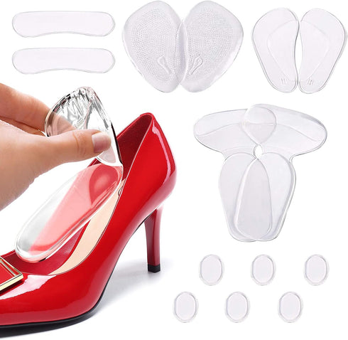 Heel Cushion Inserts, Nonslip Self-Adhesive Silicone Shoe Insoles for Women, Pads, Liners, Protectors for High Heels