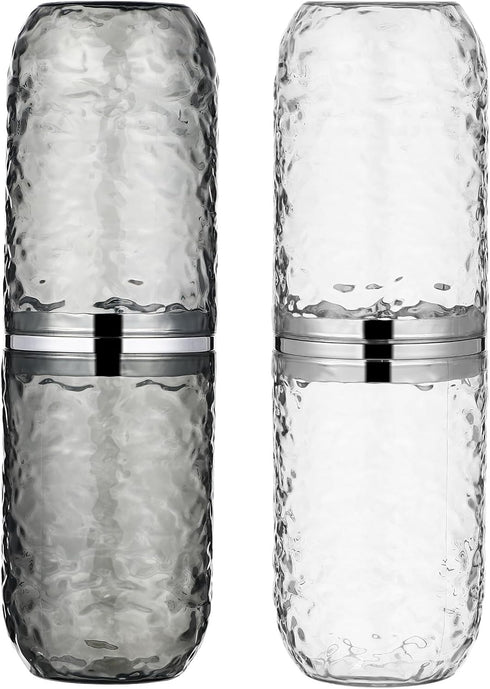 2PCS Travel Toothbrush Case with Cover, Portable Toothbrush Holder Cup Storage Container for Home Bathroom and Trip
