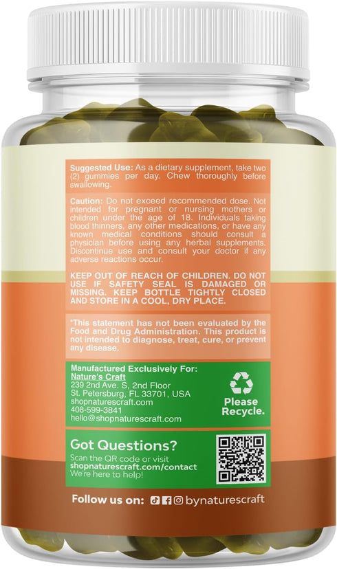 Gummies Gummies 60 Count Vegan Thyroid Support with Sea Moss - Thyroid Support for Comprehensive Support for Men