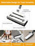 TransonTeda 3 1 55" in Floor Scrub Brush with Long Handle Push Broom Stiff Bristle Scrubber Brush Squeegee Scrape
