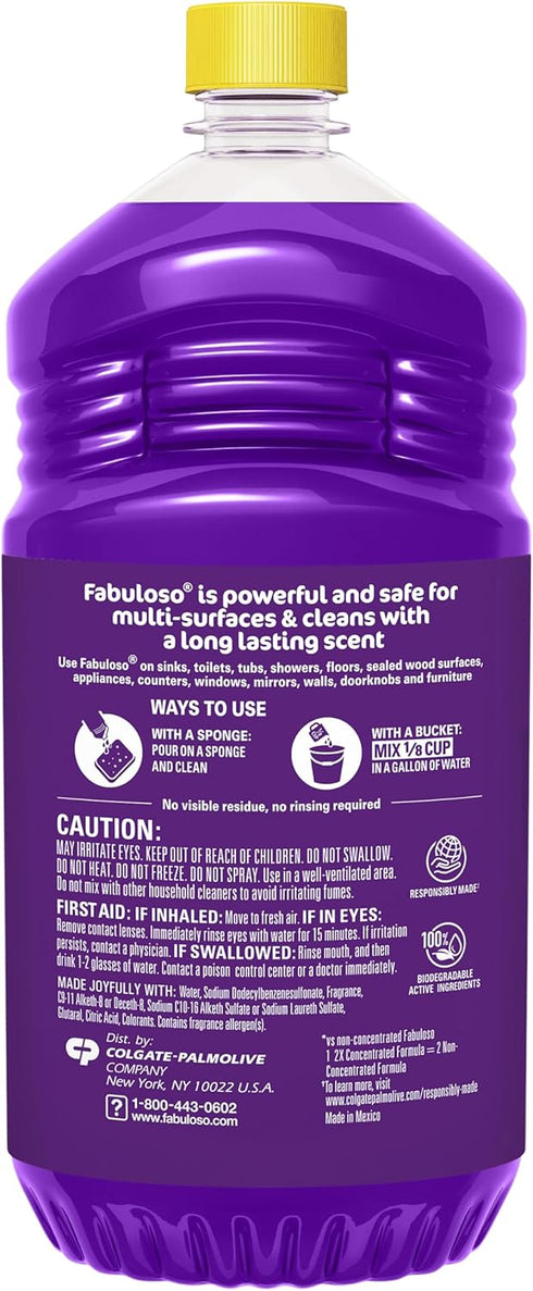 Fabuloso Multi-Purpose Cleaner, 2X Concentrated Lavender Scent, 56 oz