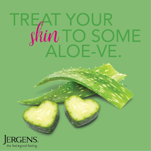 Jergens Soothing Aloe Refreshing Body Lotion, Aloe Vera Body and Hand Moisturizer, 21 Fl Oz , Illuminating Hydralucence Blend, with Cucumber Extract, Dermatologist Tested