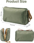 Travel Makeup Bag, Small Multifunction Cosmetic Bag, Waterproof Nylon, Large Capacity for Daily Use, Green