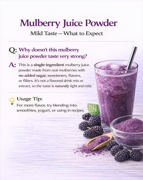 UNLEASH'D ORGANIC Mulberry 16oz 100% Unleashd Organic Juice Powder Pure Superfood, Rich in Vitamins, Supports Detox