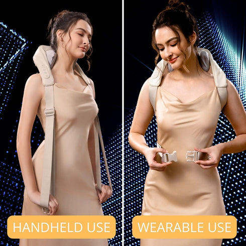 Luxe Wearable Neck & Shoulder Massager with Heat, Eco-Friendly Material, Ergonomic Design, Deep Kneading for Pain